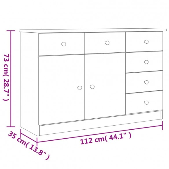 Buffet ALTA 112x35x73 cm bois massif de pin