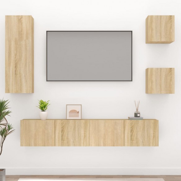 Ensemble de meubles TV 5 pcs Chêne sonoma Bois d'ingénierie