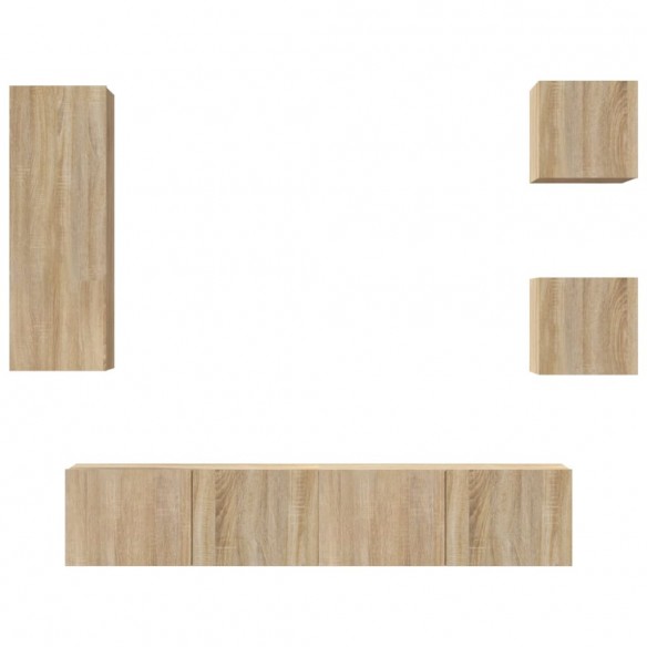 Ensemble de meubles TV 5 pcs Chêne sonoma Bois d'ingénierie