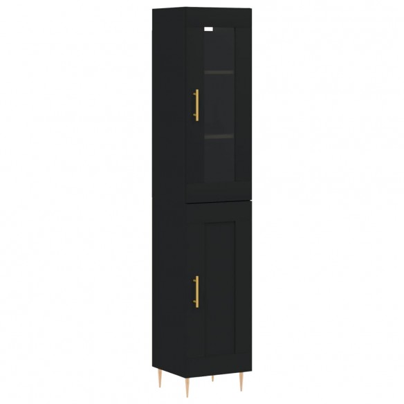 Buffet haut Noir 34,5x34x180 cm Bois d'ingénierie