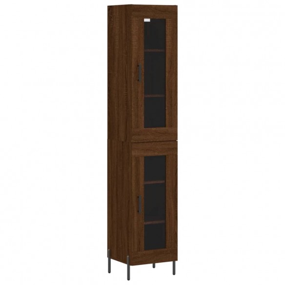 Buffet haut Chêne marron 34,5x34x180 cm Bois d'ingénierie