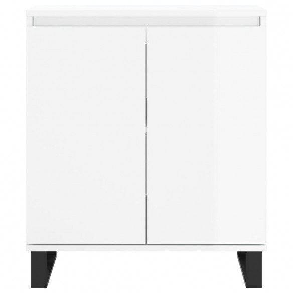 Buffet Blanc brillant 60x35x70 cm Bois d'ingénierie