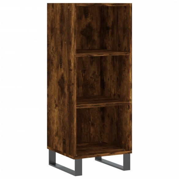 Buffet haut Chêne fumé 34,5x34x180 cm Bois d'ingénierie