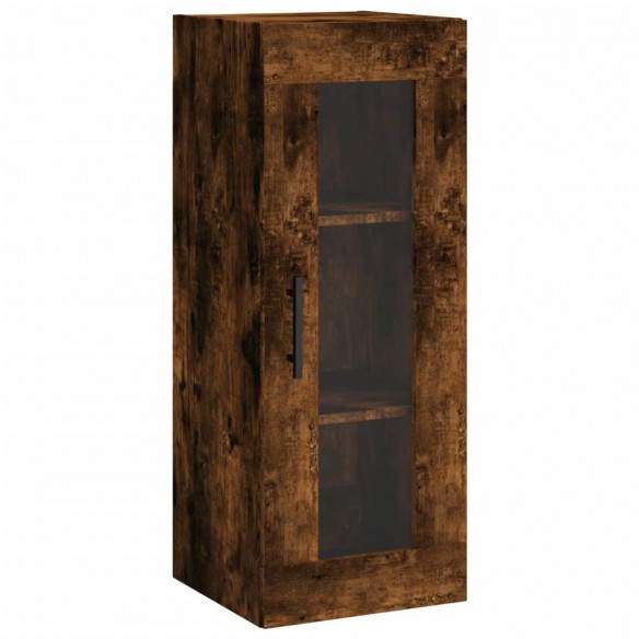 Buffet haut Chêne fumé 34,5x34x180 cm Bois d'ingénierie