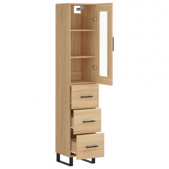 Buffet haut Chêne sonoma 34,5x34x180 cm Bois d'ingénierie