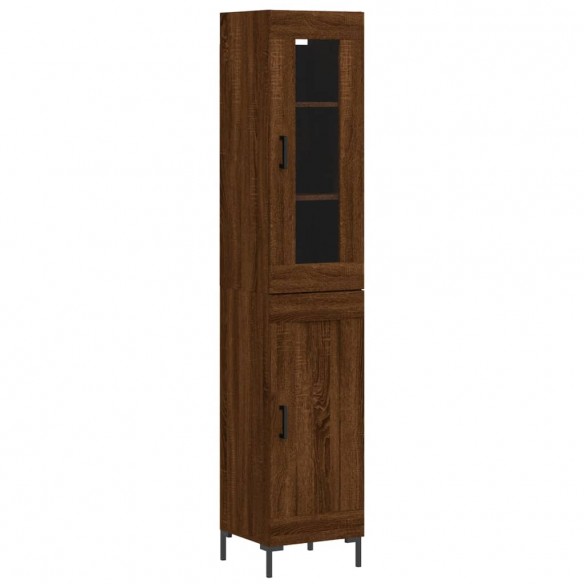 Buffet haut Chêne marron 34,5x34x180 cm Bois d'ingénierie