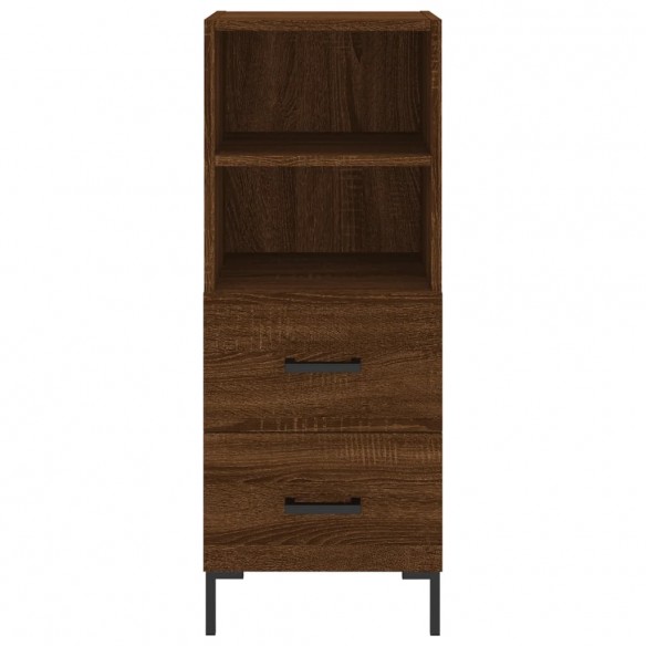 Buffet haut Chêne marron 34,5x34x180 cm Bois d'ingénierie