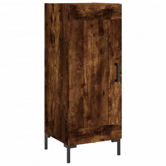 Buffet haut Chêne fumé 34,5x34x180 cm Bois d'ingénierie