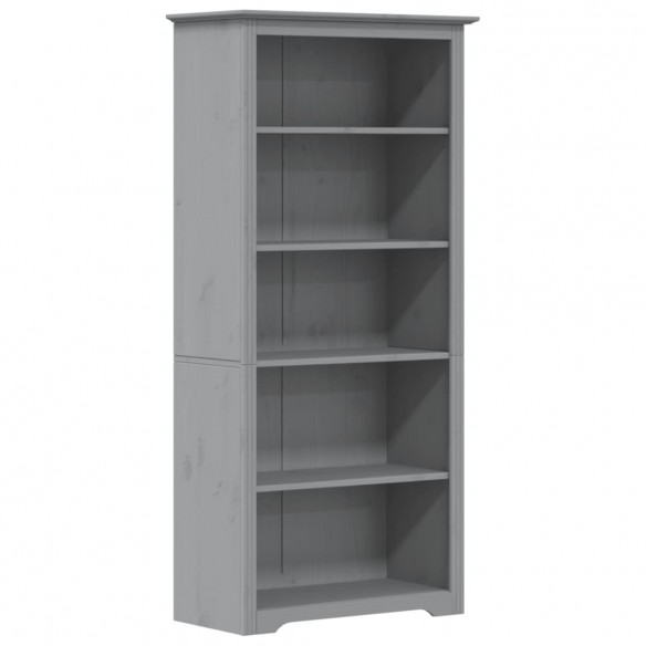 Bibliothèque BODO gris 80x38x180 cm bois pin massif 5 niveaux