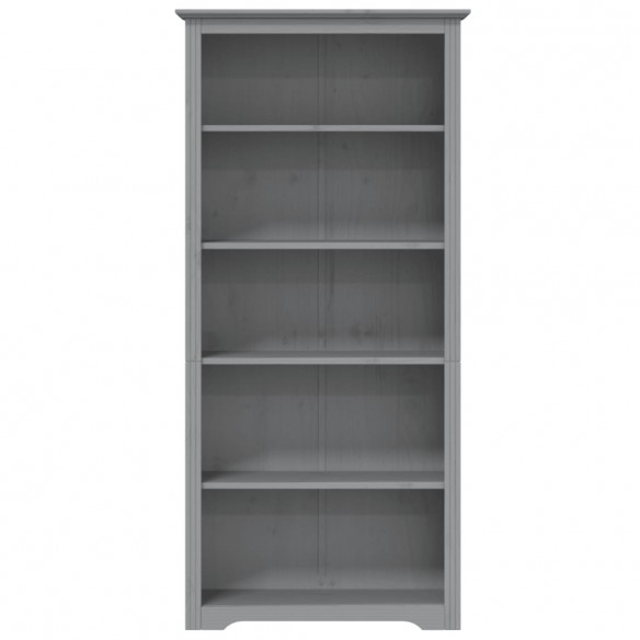 Bibliothèque BODO gris 80x38x180 cm bois pin massif 5 niveaux