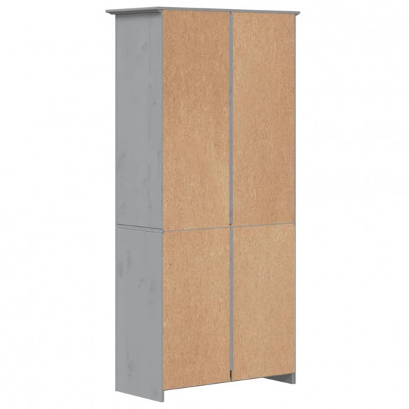 Bibliothèque BODO gris 80x38x180 cm bois pin massif 5 niveaux