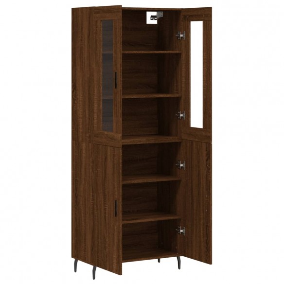 Buffet haut Chêne marron 69,5x34x180 cm Bois d'ingénierie