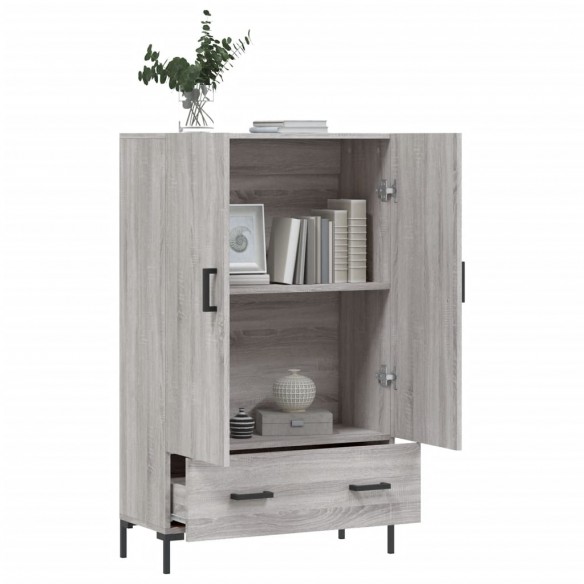 Buffet haut sonoma gris 69,5x31x115 cm bois d'ingénierie