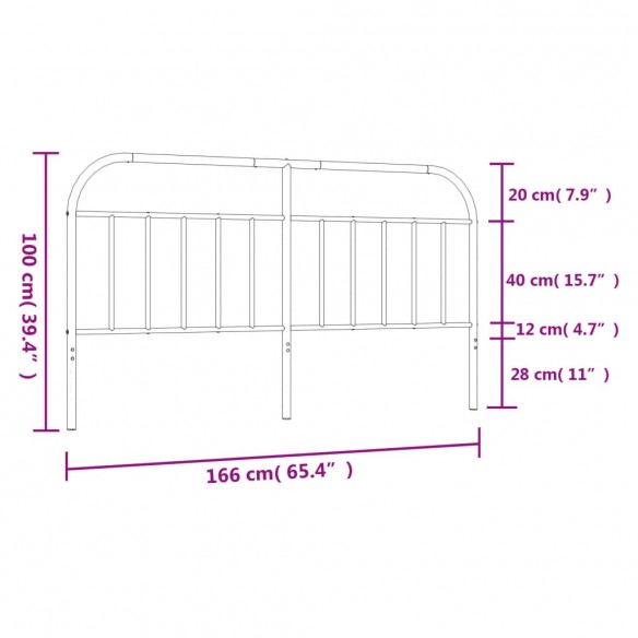 Tête de lit métal blanc 160 cm