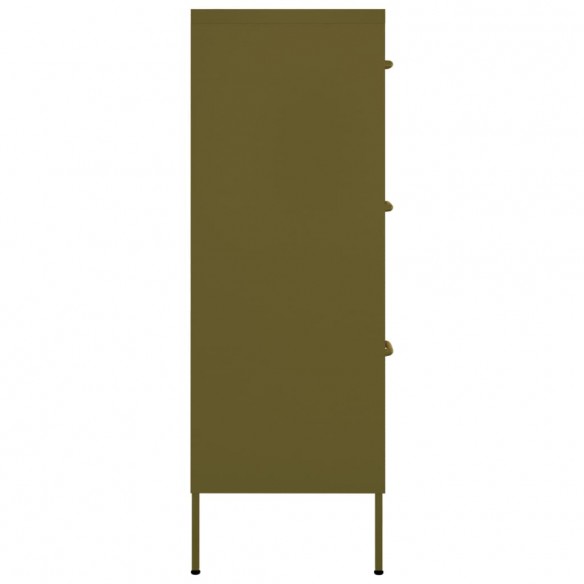 Armoire à tiroirs Vert olive 80x35x101,5 cm Acier