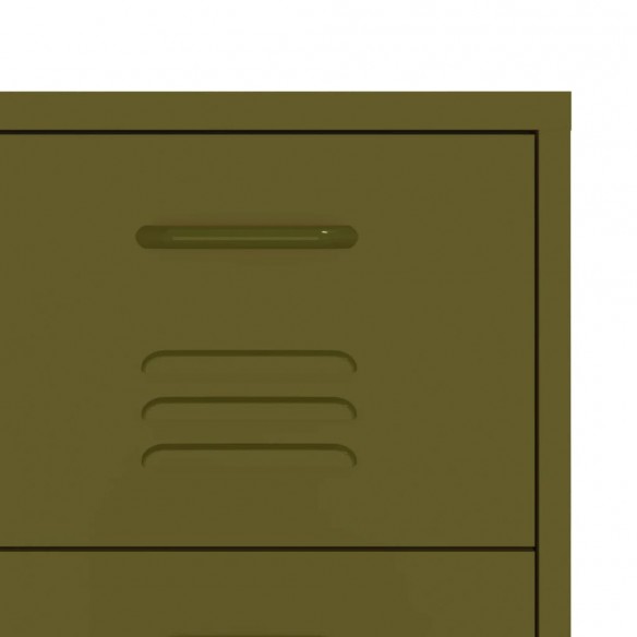 Armoire à tiroirs Vert olive 80x35x101,5 cm Acier