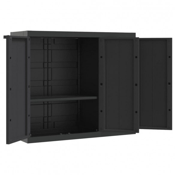 Armoire de rangement d'extérieur noir 97x37x85 cm PP