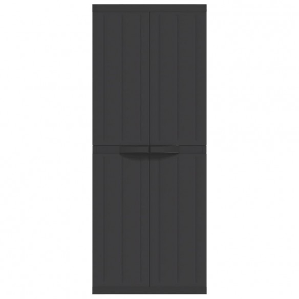 Armoire de rangement d'extérieur noir 65x37x165 cm PP