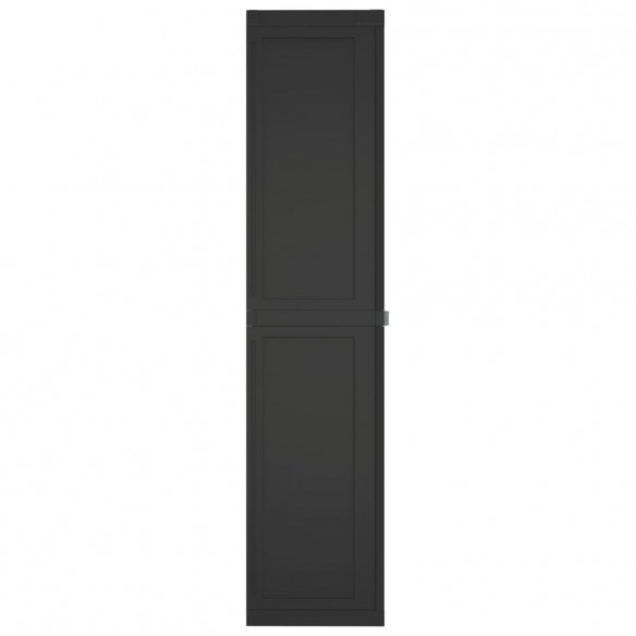 Armoire de rangement d'extérieur noir 65x37x165 cm PP