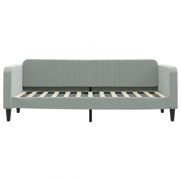 Lit de jour avec matelas gris clair 80x200 cm velours