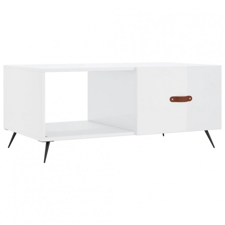 Table basse Blanc brillant 90x50x40 cm  Table basse Blanc brillant 90x50x40 cm