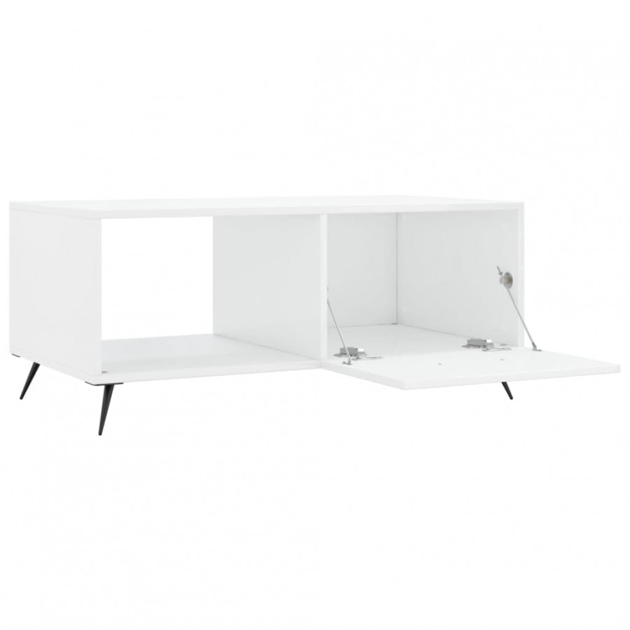 Table basse Blanc brillant 90x50x40 cm  Table basse Blanc brillant 90x50x40 cm