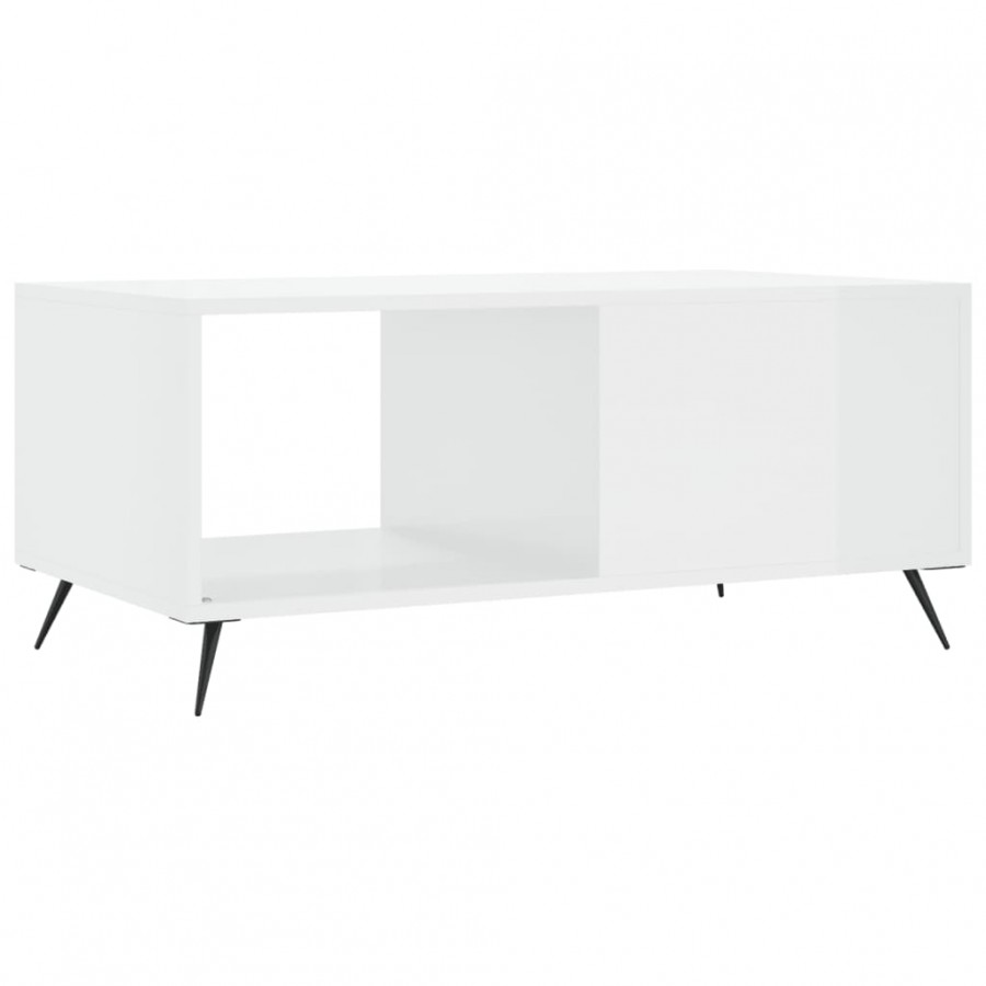 Table basse Blanc brillant 90x50x40 cm  Table basse Blanc brillant 90x50x40 cm