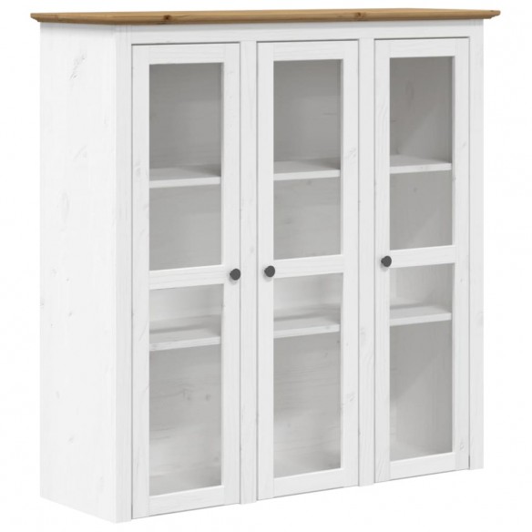 Buffet BODO blanc et marron 115,5x43x200,5cm bois massif de pin