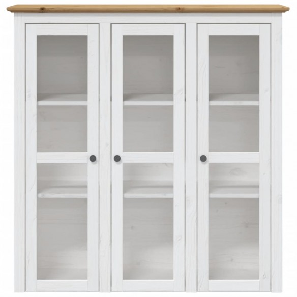 Buffet BODO blanc et marron 115,5x43x200,5cm bois massif de pin