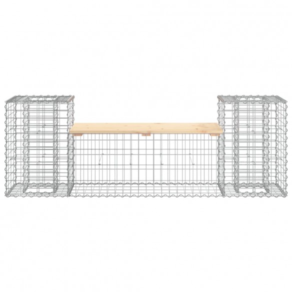 Banc de jardin design gabion 183x41x60,5 cm bois massif de pin