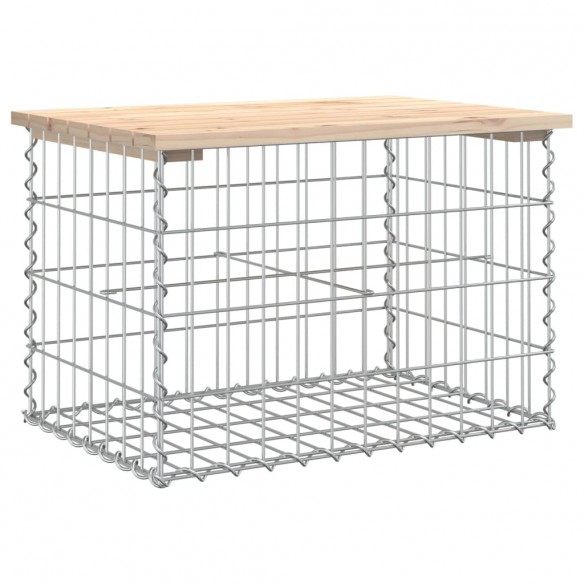 Banc de jardin design de gabion 63x44x42 cm bois massif de pin