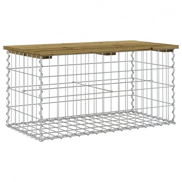 Banc de jardin design gabion 83x44x42 cm bois de pin imprégné