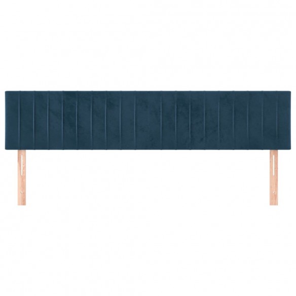 Têtes de lit 2 pcs Bleu foncé 80x5x78/88 cm Velours