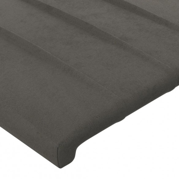 Cadre de lit avec tête de lit Gris foncé 80x200 cm Velours