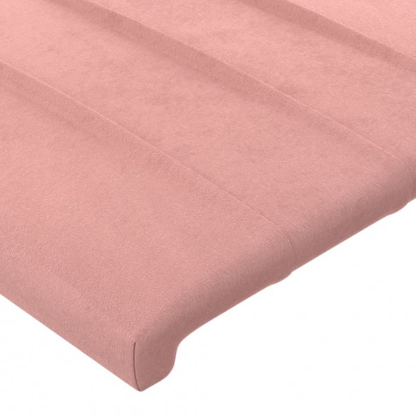 Tête de lit avec oreilles Rose 93x16x118/128 cm Velours