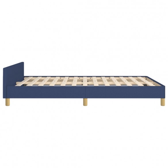 Cadre de lit avec tête de lit Bleu 140x190 cm Tissu