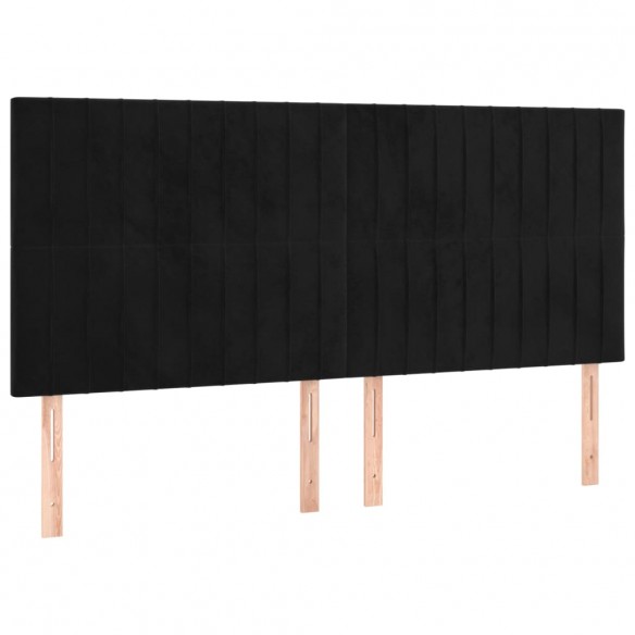 Cadre de lit et matelas Noir 200x200 cm Velours