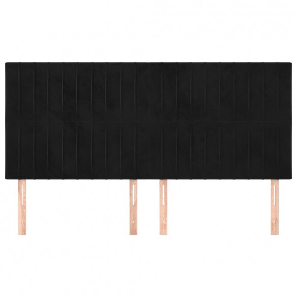 Têtes de lit 4 pcs Noir 100x5x78/88 cm Velours