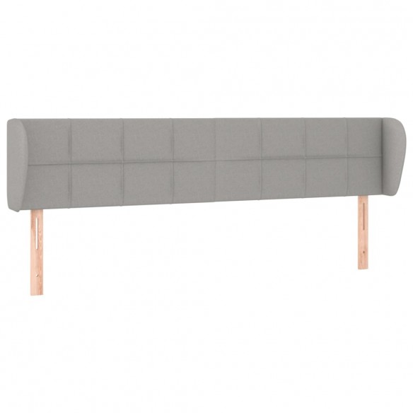 Tête de lit avec oreilles Gris clair 163x23x78/88 cm Tissu