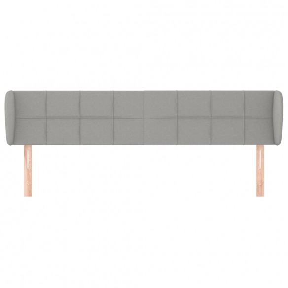 Tête de lit avec oreilles Gris clair 163x23x78/88 cm Tissu