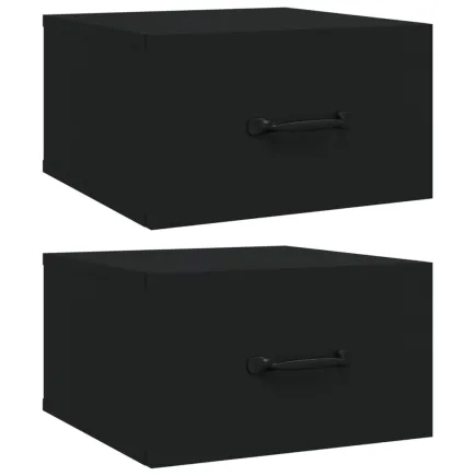 Tables de chevet murales 2 pcs Noir 35x35x20 cm 2