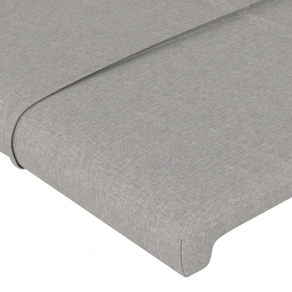 Cadre de lit avec tête de lit Gris clair 180x200 cm