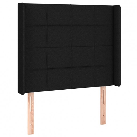 Cadre de lit matelas et LED Noir 100x200 cm Tissu