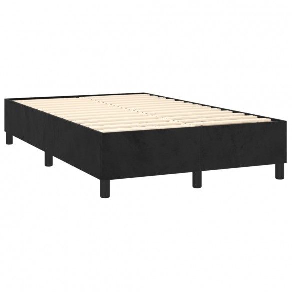 Cadre de lit et matelas LED Noir 120x200 cm Velours