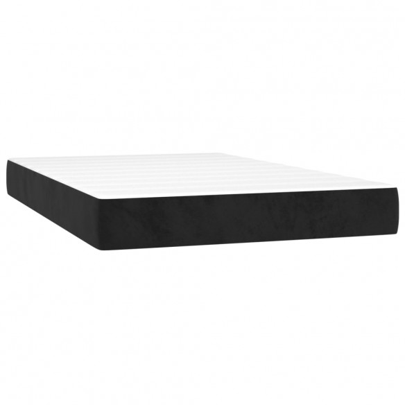 Cadre de lit et matelas LED Noir 120x200 cm Velours