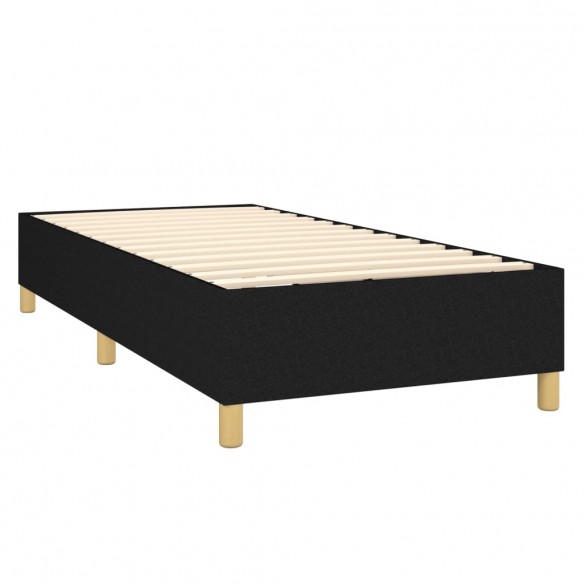 Cadre de lit matelas et LED Noir 100x200 cm Tissu