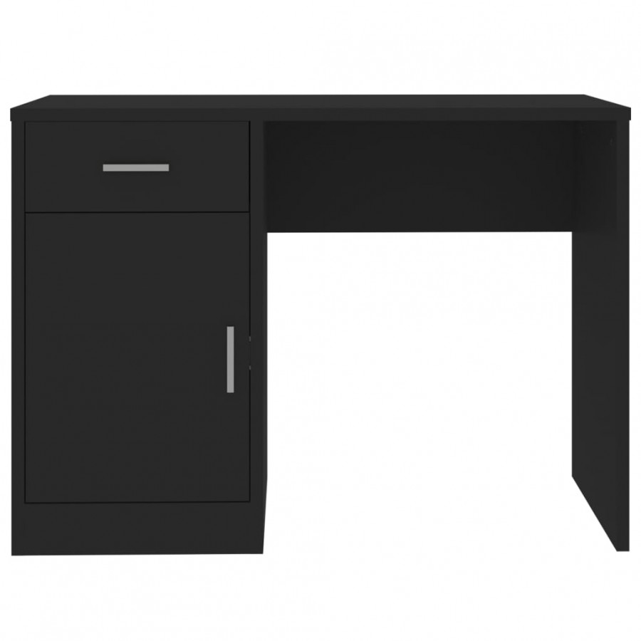 Bureau avec tiroir et armoire Noir 100x40x73 cm Bois ingénierie