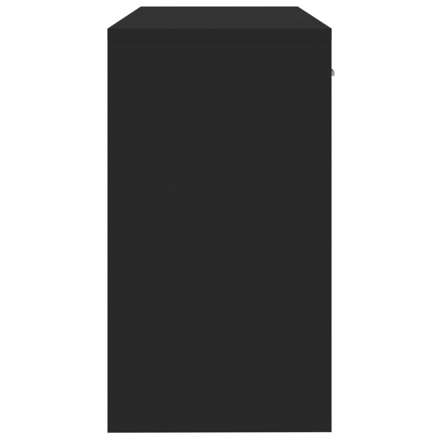 Bureau avec tiroir et armoire Noir 100x40x73 cm Bois ingénierie