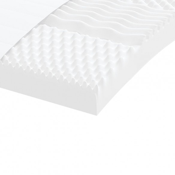 Matelas en mousse blanc 100x200 cm 7 zones dureté 20 ILD