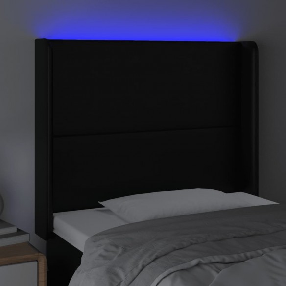 Tête de lit à LED Noir 93x16x118/128 cm Similicuir